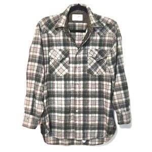 VTG Pendleton High Grade Western Wear 100% Virgin Wool Plaid Shirt Medium